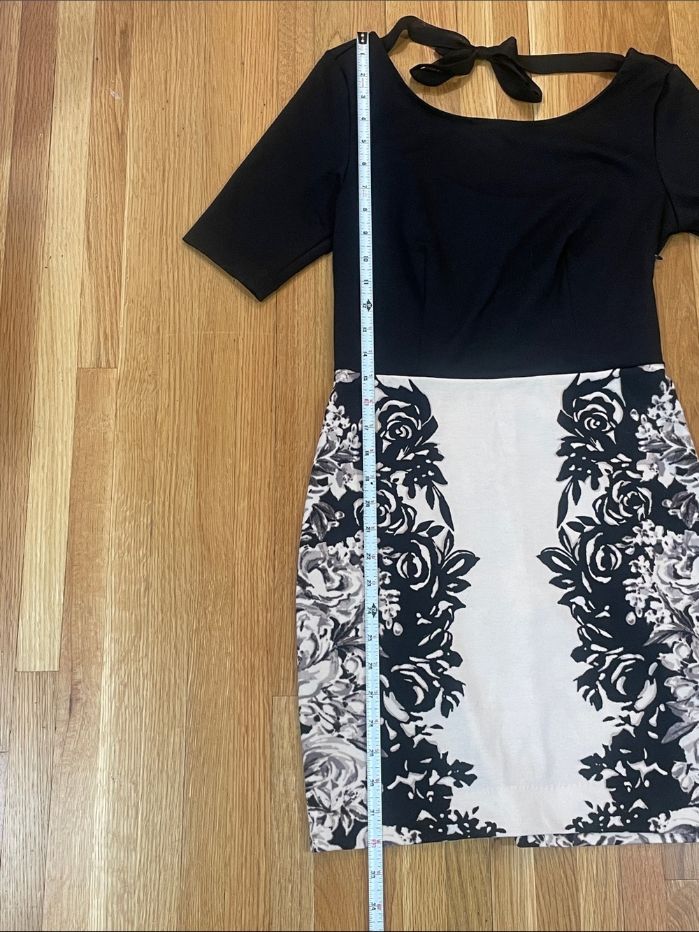 Lauren Conrad Pale Pink and Black Floral Bodycon Mini Dress